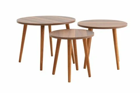 تصویر 2 از میز عسلی چوبی سه پایه با طراحی مینیمال و کلاسیک